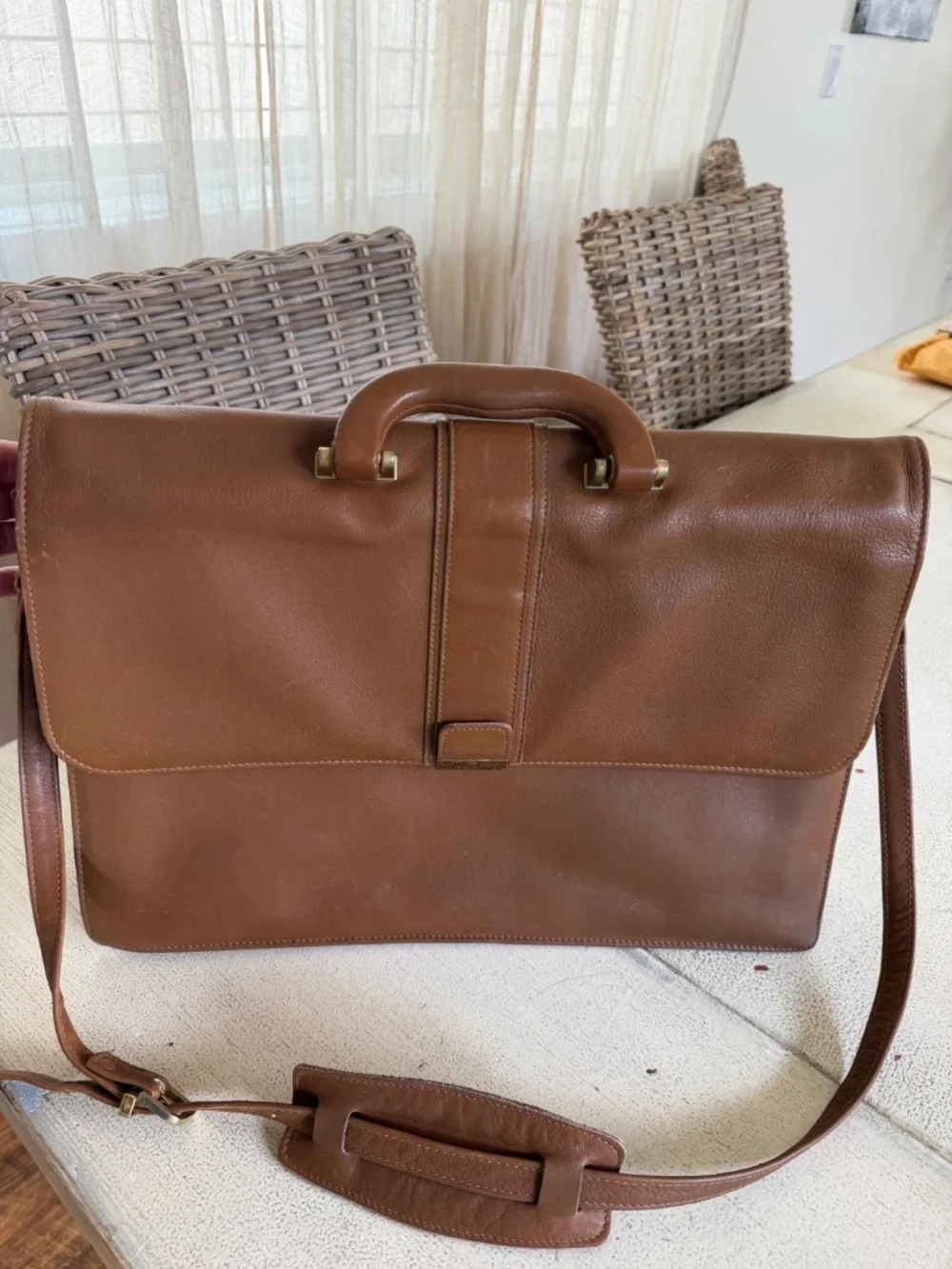 Vintage Cole Haan Leather Messenger Bag